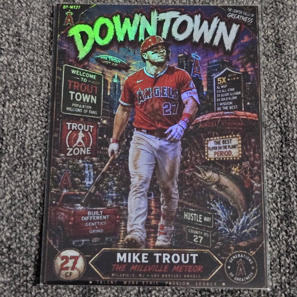 Mike Trout CUSTOM Fan-Made Baseball Card Los Angeles Angels